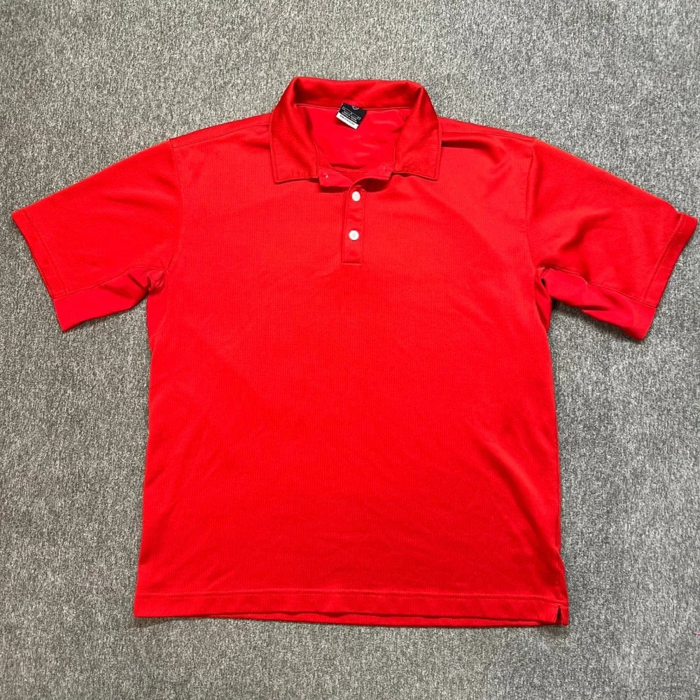 Nike Golf Sphere Dry Polo Shirt Mens Large Red Short‎ Sleeve Performance Top